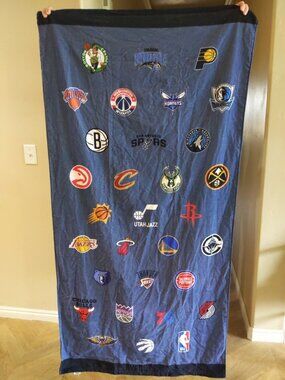 Pottery Barn Teen NBA All Teams Beach / Bath Towel monogram doesn't show